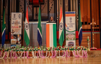 Traditional folk dance by ICCR Bhangra Troupe on the eve of the Republic Day.